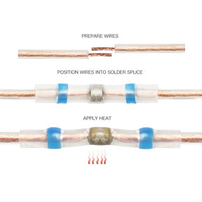 250pcs Heat Seal Connector with Solder – Waterproof Heat Shrink Tubing | For 1-3.7mm Wire