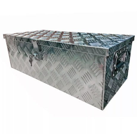 Trailer Toolbox Aluminum Checker Plate 31" x 13" x 10" - Includes 2 Keys