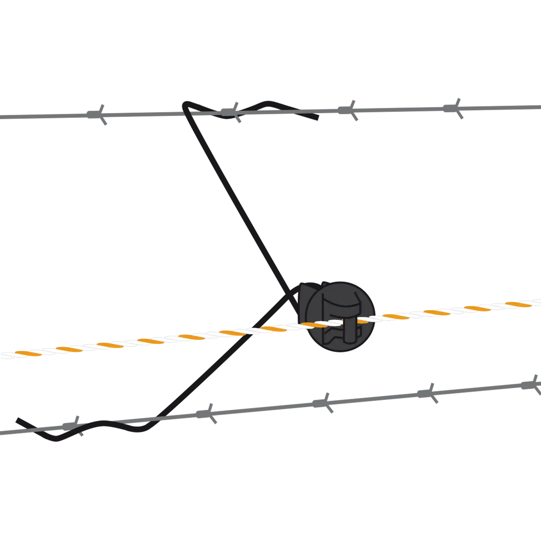 Gallagher Offset Pinlock Insulator Black (pack of 25)