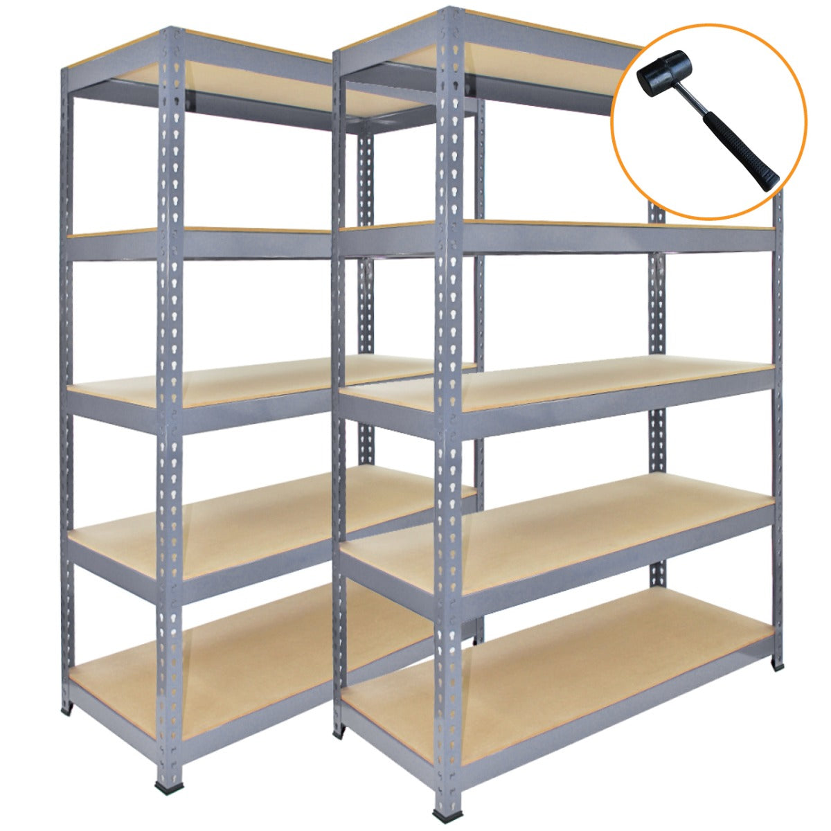 3 x Q-Rax Grey Metal Racking Units, 120 x 50 x 180 cm