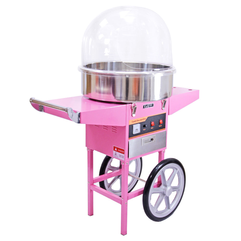 KuKoo Candy Floss Machine with Cart and Protective Dome