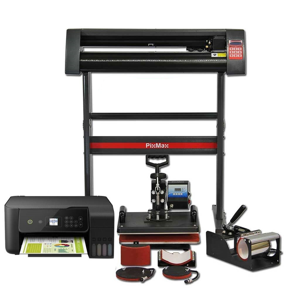 PixMax Da Vinci 5-in-1 Bundle: Heat Press, Vinyl Cutter, and CIS Printer
