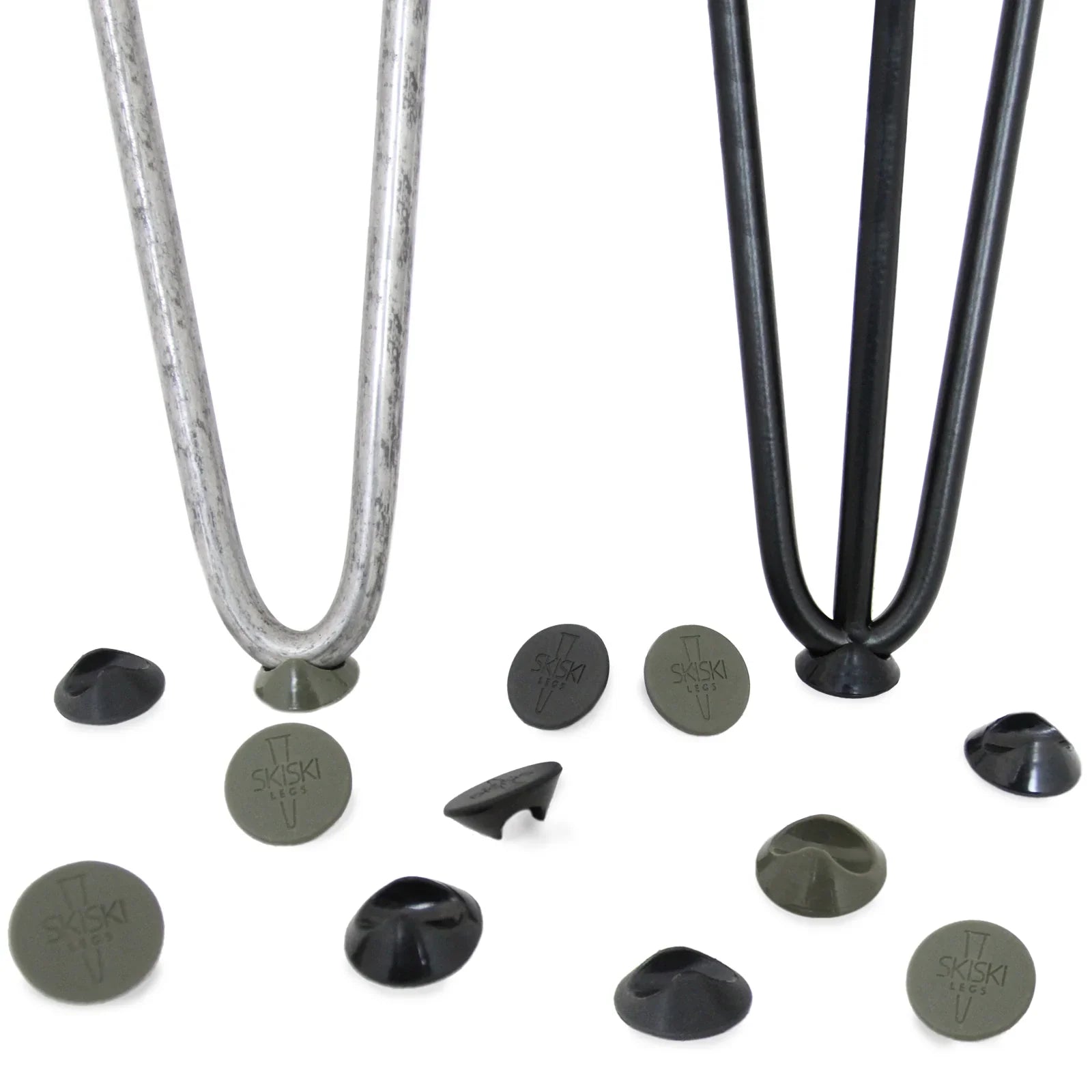 4 x Hairpin Leg  Grey 10mm Feet Protectors Pack
