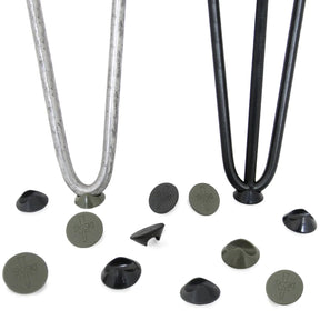 4 x Hairpin Leg  Black 12mm Feet Protectors Pack