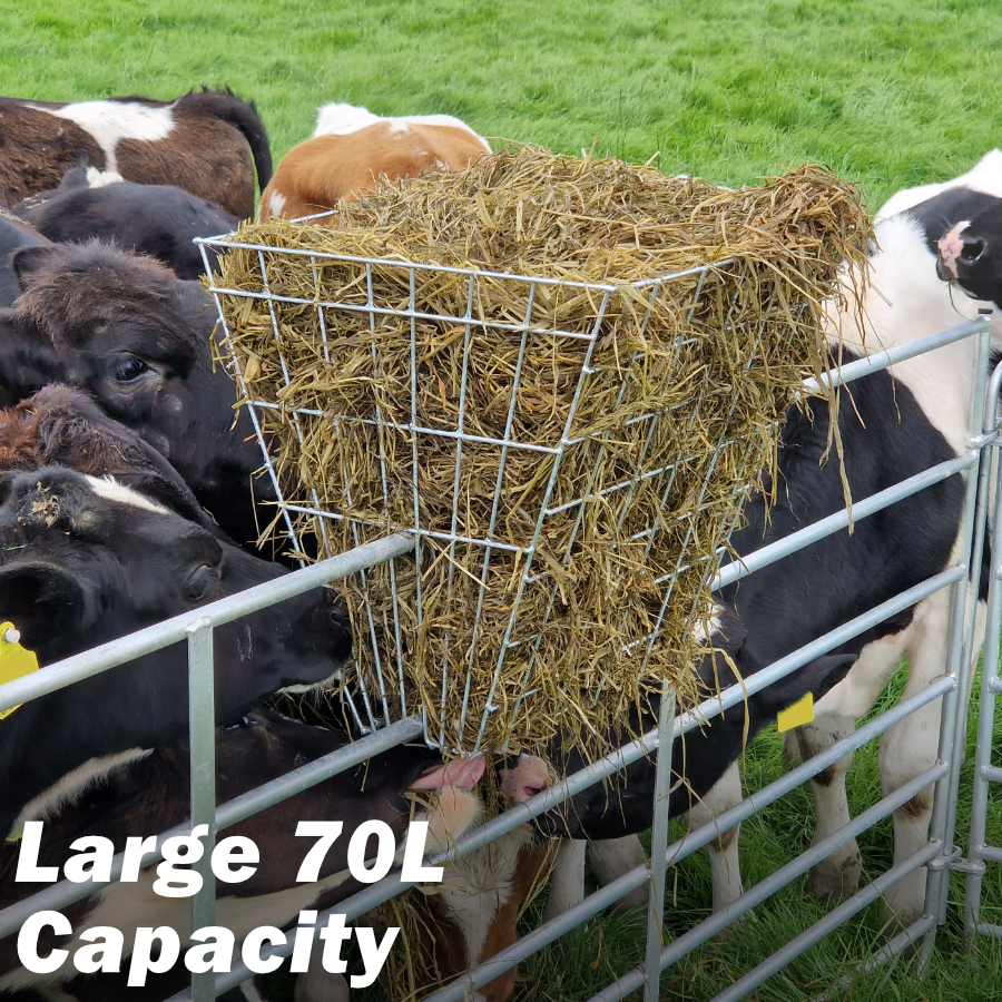 Hay Basket Feeding Rack Double Sided Slot-Over Galvanised 70 Litre