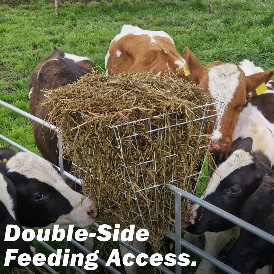 Hay Basket Feeding Rack Double Sided Slot-Over Galvanised 70 Litre