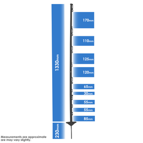 Doblit 156cm Poly Posts Heavy Duty Plastic Stake with 14 Insulators & Double Sided Step (Purple)