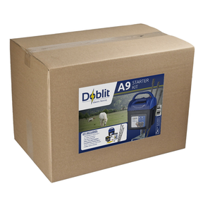 Doblit A9 Strip Grazing Kit | 200m Fencing Bundle Includes 9v Energiser, 105cm Poly Posts, Poly Wire & Accessories