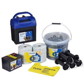 Doblit A9 Electric Fencing Kit | 1000m Fencing Bundle Includes 9v Energiser, Insulators, Poly Wire & Accessories