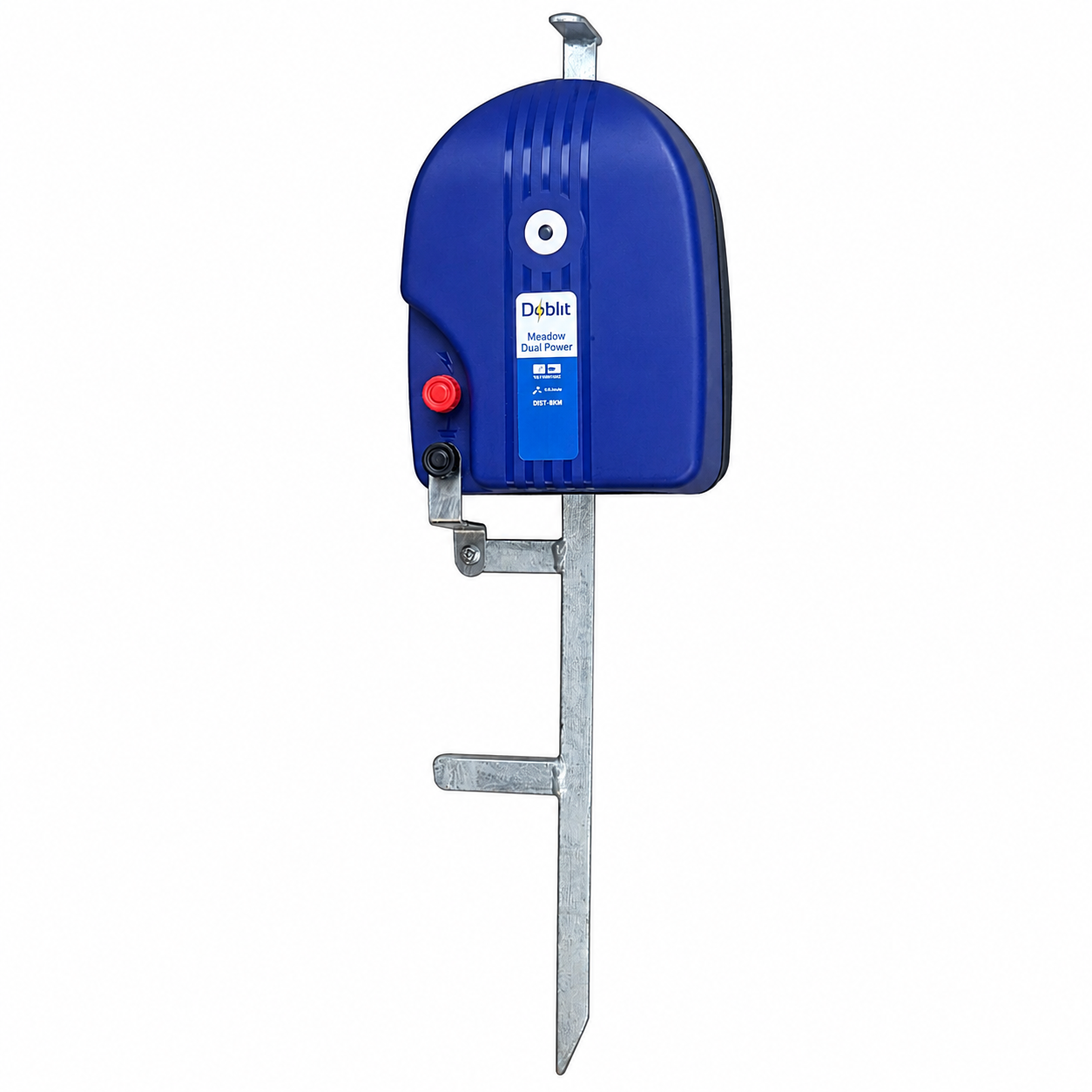 Doblit "Meadow" Dual Power 12v Battery & Mains Powered Electric Fence Energiser 0.8J inc. Self-Earthing Stand