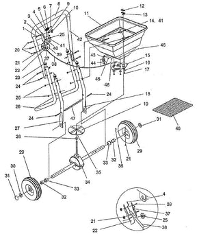 80lb Push Spreader Broadcast 10-12ft Spreading Range