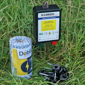 Doblit 12v Energiser Bundle | 250m Fencing Bundle Includes 12v Energiser, 250m Poly Wire & 25 Screw-In Ring Insulators