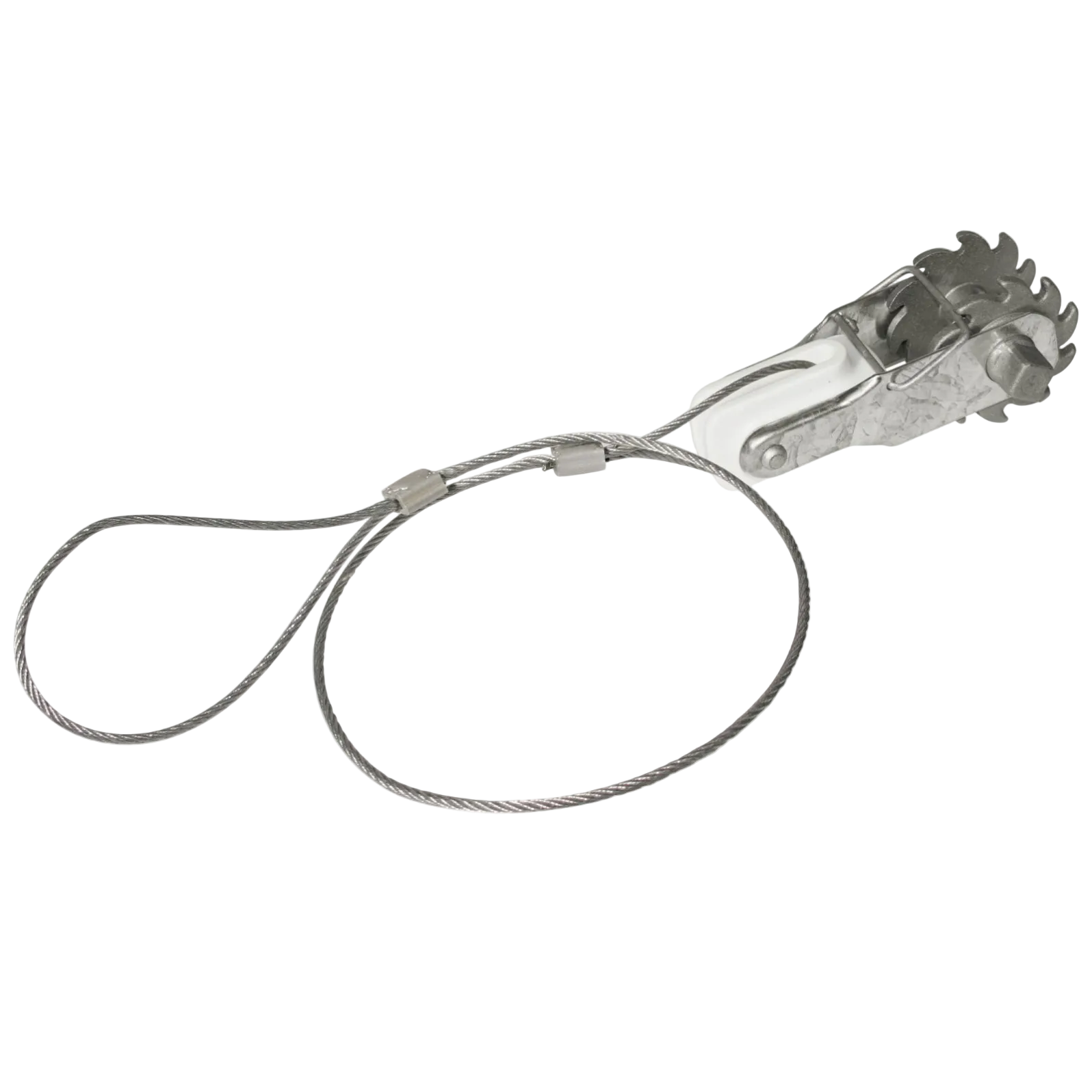 Ratchet Tensioner End Insulator with Wire Loop