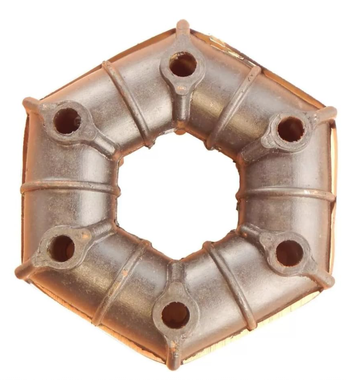Rubber Doughnut Shaft Drive Coupling Grass Topper– 6 Hole for Abbey, Conor, Fleming, Major, and LSM Machines