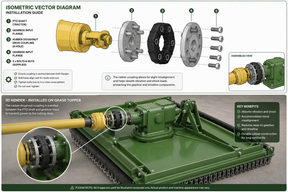 Rubber Doughnut Shaft Drive Coupling Grass Topper– 6 Hole for Abbey, Conor, Fleming, Major, and LSM Machines