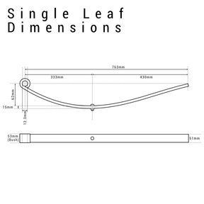 Trailer Parabolic Suspension Kit 800x50mm Single Leaf