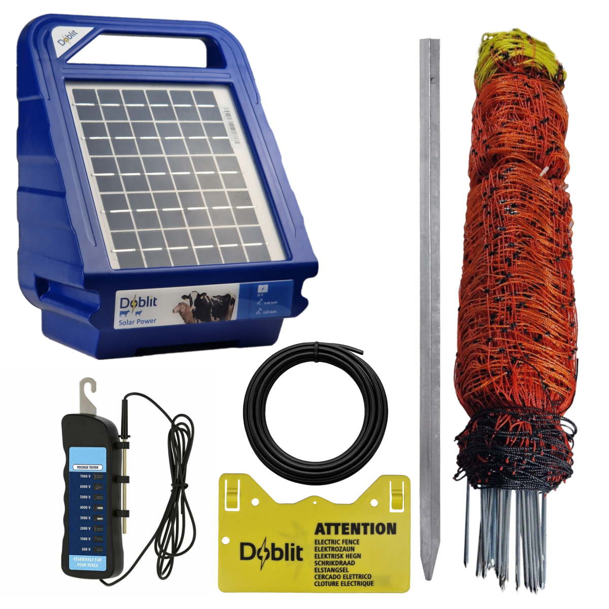 Sheep Netting Solar Electric Fence Kit –  Poly Net with Posts, Solar Energiser for Sheep, Goats & Farm Animals