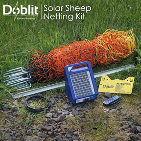 Sheep Netting Solar Electric Fence Kit –  Poly Net with Posts, Solar Energiser for Sheep, Goats & Farm Animals