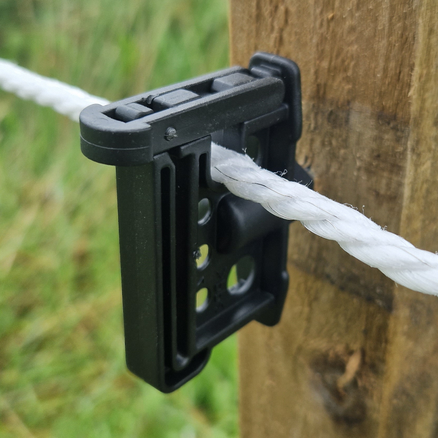 Tape and Rope Combi Clip Insulator Screw-In for Timber Posts