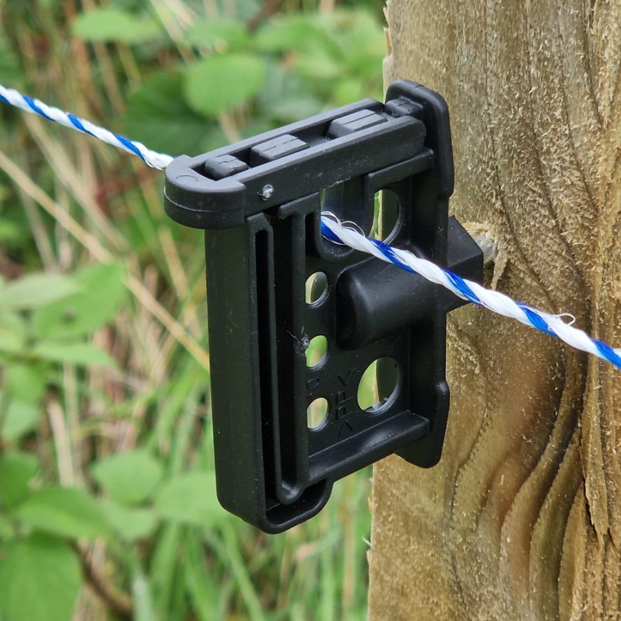 Tape and Rope Combi Clip Insulator Screw-In for Timber Posts