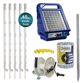Doblit Solar Pasture Kit inc. 40 Plastic Posts