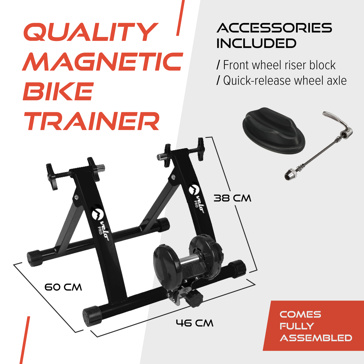 Velo Pro Fluid Turbo Trainer with Mat – Black