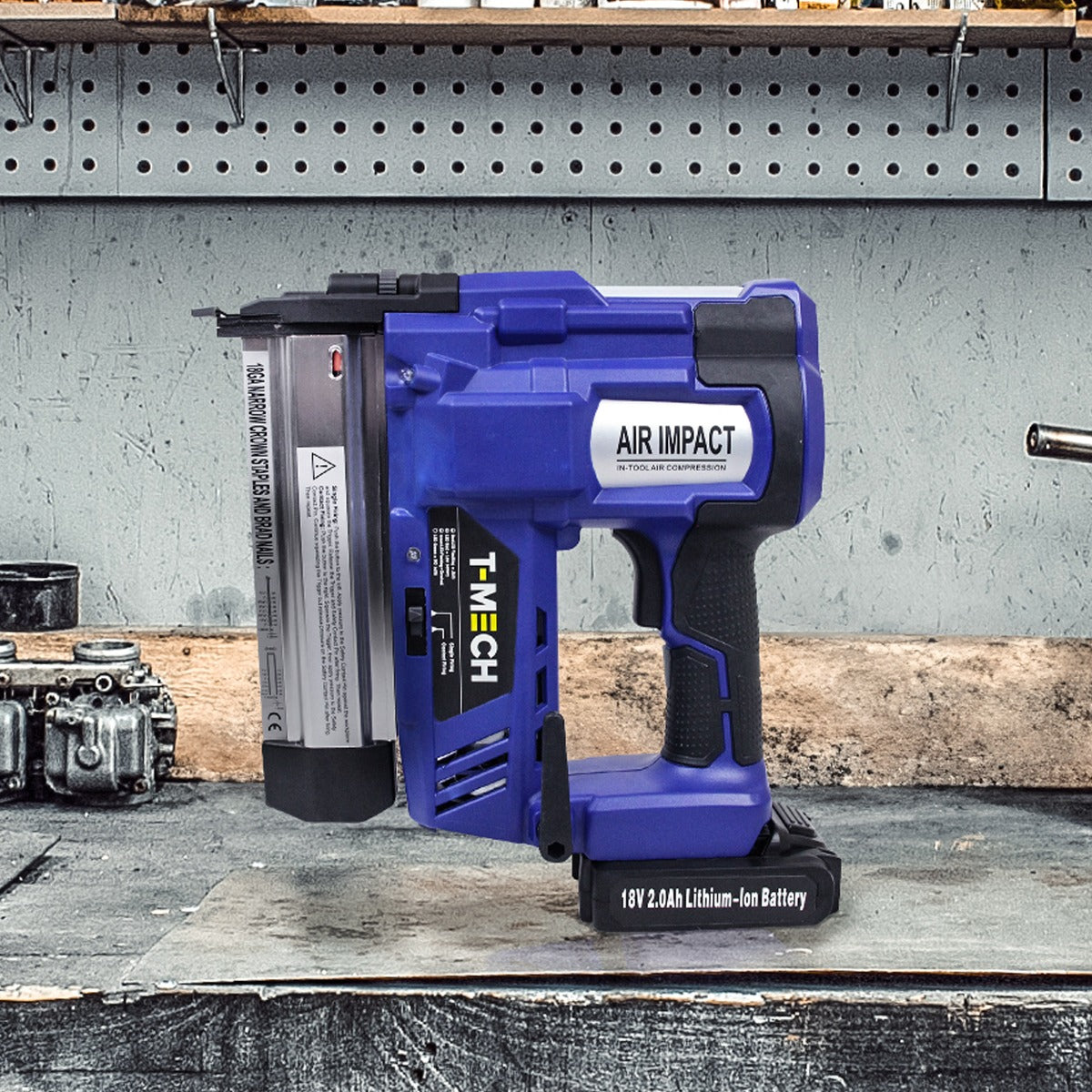 T-Mech Nail and Staple Gun with Extra Battery