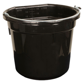 20L Flatback Bucket Large Plastic Pale w/ Steel Carry Handle