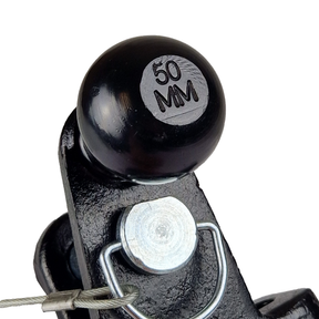 Dual Tow Hitch 50mm Ball & 25mm Pin Heavy Duty Towing 3000kg Black - Suitable for Road Use