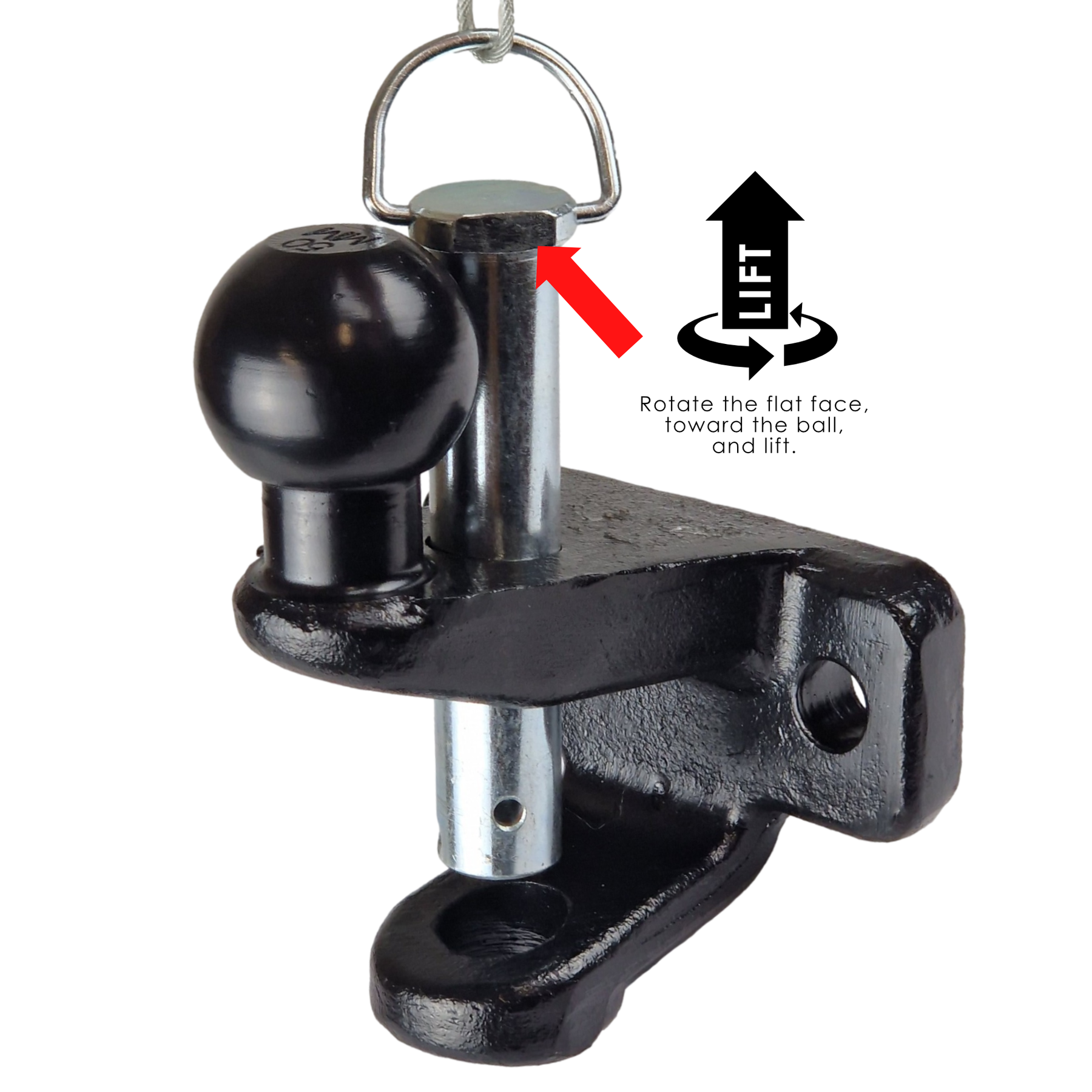 Dual Tow Hitch 50mm Ball & 25mm Pin Heavy Duty Towing 3000kg Black - Suitable for Road Use