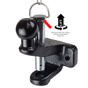 Dual Tow Hitch 50mm Ball & 25mm Pin Heavy Duty Towing 3000kg Black - Suitable for Road Use