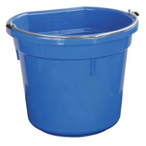 20L Flatback Bucket Large Plastic Pale w/ Steel Carry Handle