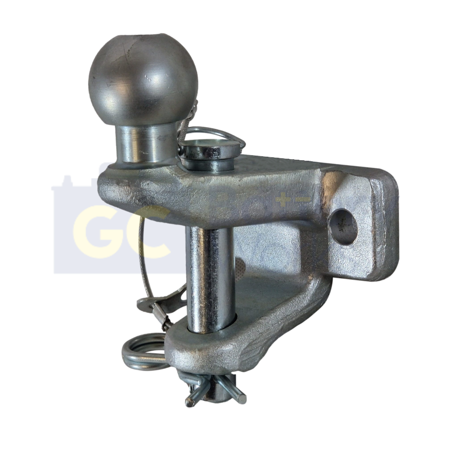 Dual Tow Hitch 50mm Ball & 25mm Pin Heavy Duty Towing 3500kg Silver - Suitable for Road Use