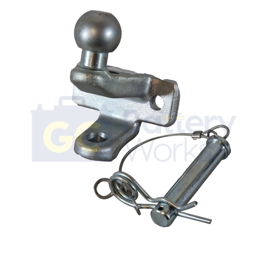 Dual Tow Hitch 50mm Ball & 25mm Pin Heavy Duty Towing 3500kg Silver - Suitable for Road Use