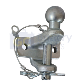 Dual Tow Hitch 50mm Ball & 25mm Pin Heavy Duty Towing 3500kg Silver - Suitable for Road Use