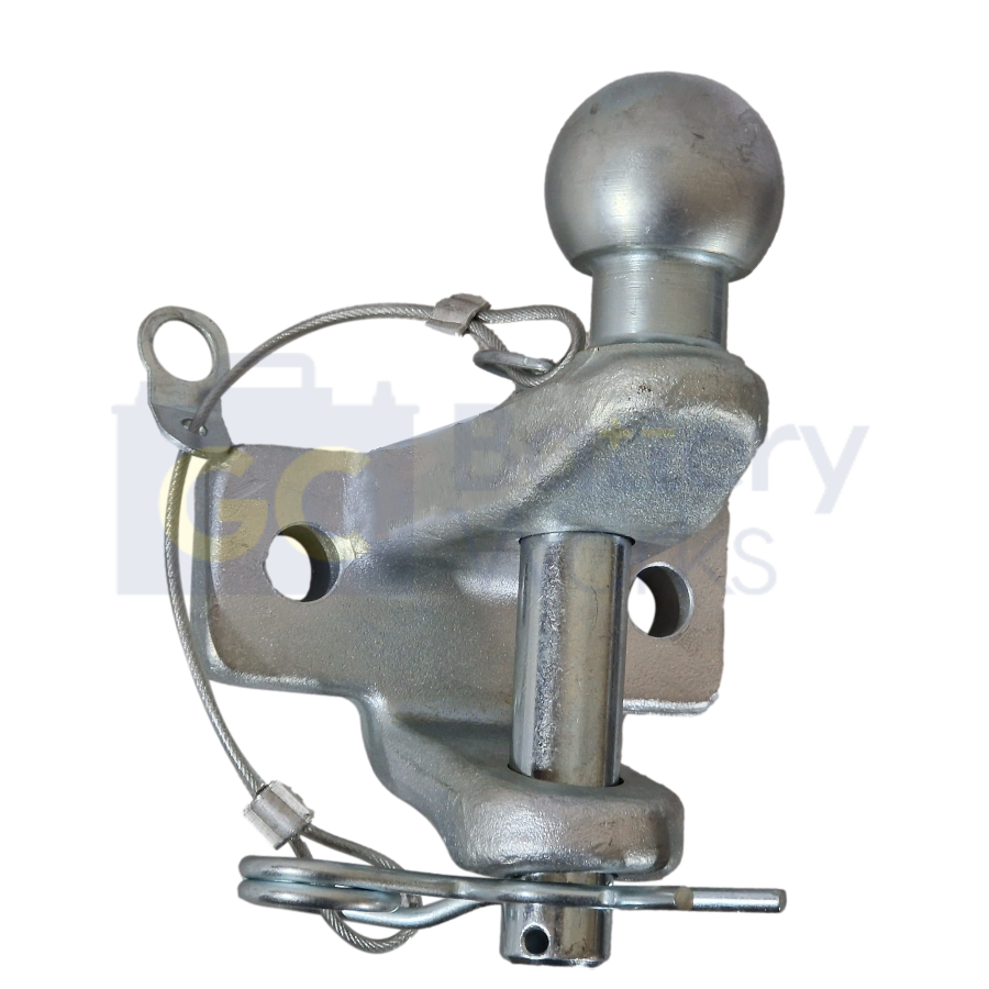 Dual Tow Hitch 50mm Ball & 25mm Pin Heavy Duty Towing 3500kg Silver - Suitable for Road Use
