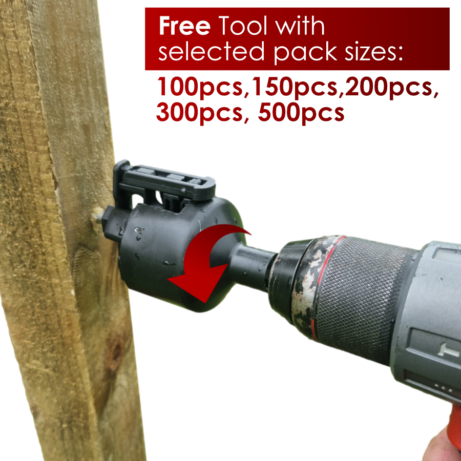 Tape and Rope Combi Clip Insulator Screw-In for Timber Posts