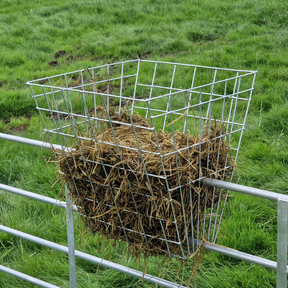 Hay Basket Feeding Rack Double Sided Slot-Over Galvanised 70 Litre