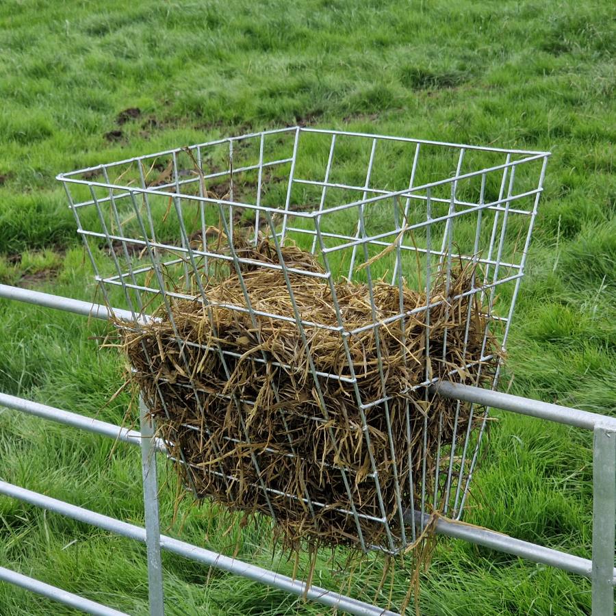 Hay Basket Feeding Rack Double Sided Slot-Over Galvanised 70 Litre