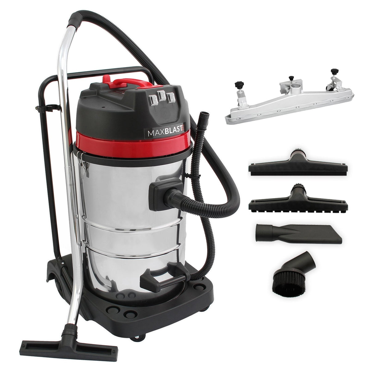 MaxBlast 80L Industrial Vacuum Cleaner with Floor Nozzle Attachment