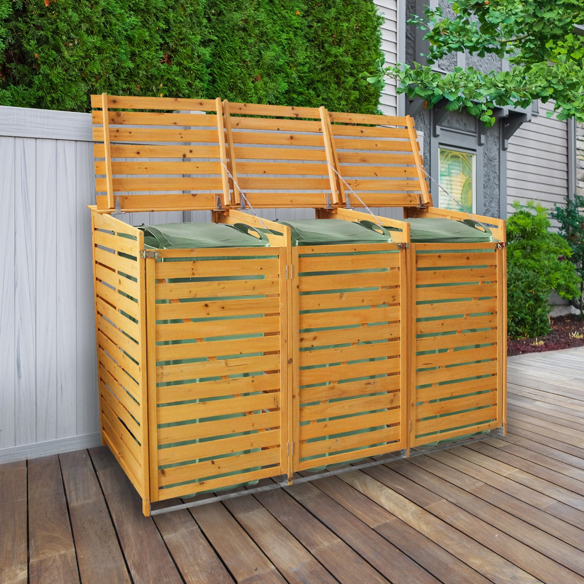Triple Wheelie Bin Storage Unit
