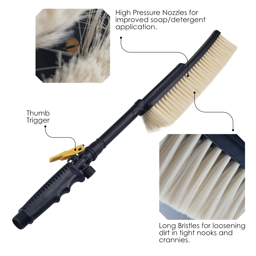 7L Car Wash Pump Action Sprayer Vehicle Detergent Applicator with Nylon Brush