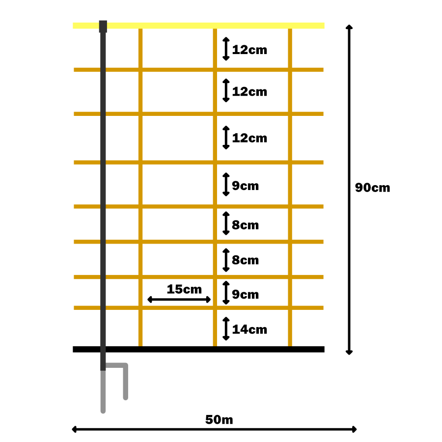 Doblit Sheep Netting Double Pegged 90cm, 50m Orange