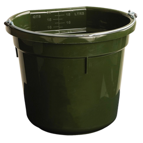 20L Flatback Bucket Large Plastic Pale w/ Steel Carry Handle
