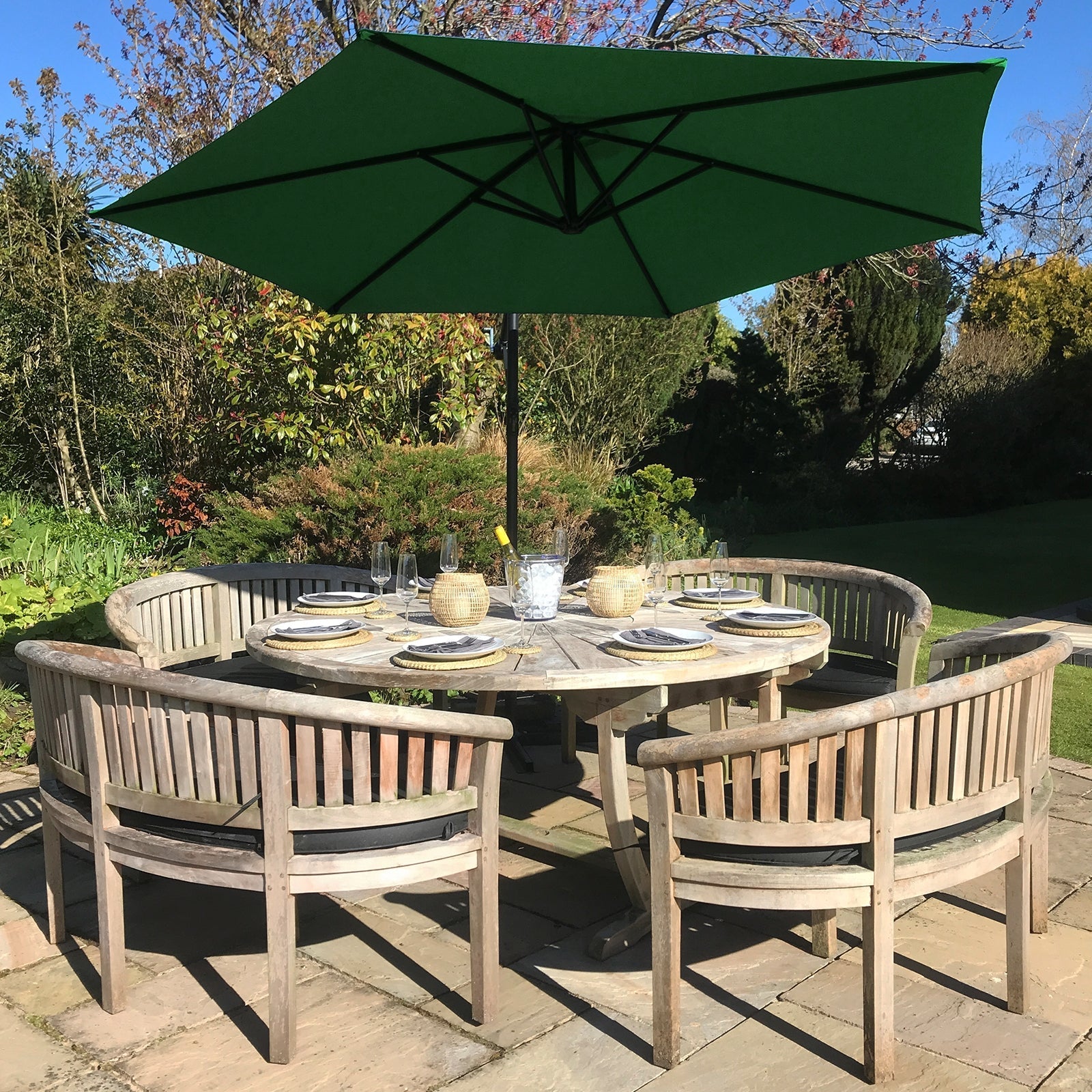 Green Cantilever Patio Parasol