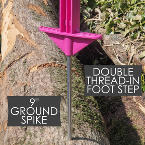 Doblit 156cm Poly Posts Heavy Duty Plastic Stake with 14 Insulators & Double Sided Step (Pink)