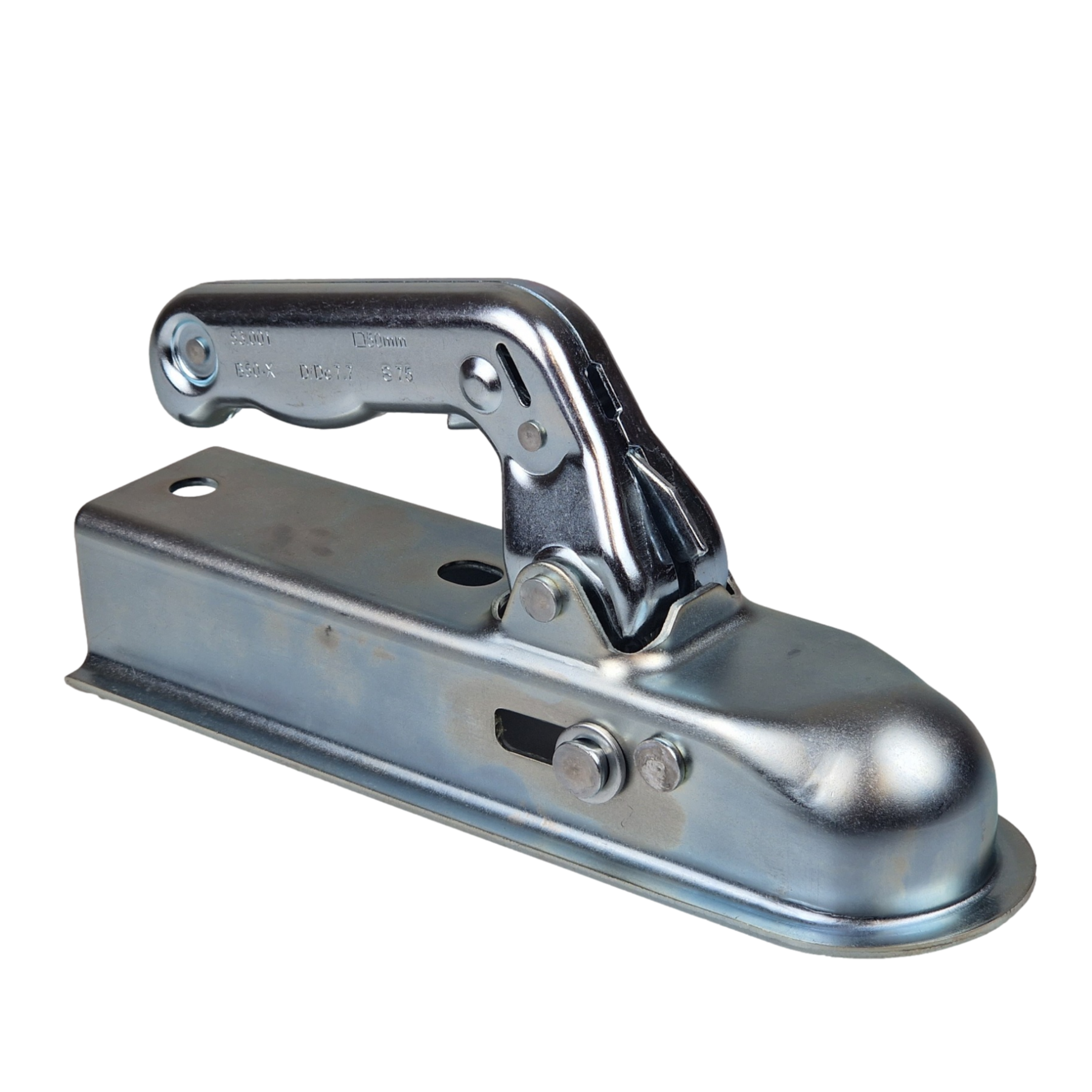 Trailer Hitch Coupling 50mm Ball Female for Unbraked Trailers - MAX 800KG -  50mm Drawbar Section