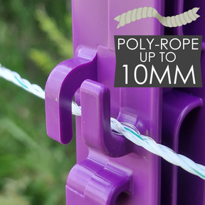 Doblit 156cm Poly Posts Heavy Duty Plastic Stake with 14 Insulators & Double Sided Step (Purple)