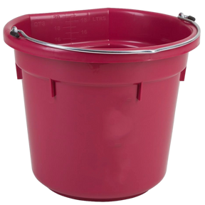 20L Flatback Bucket Large Plastic Pale w/ Steel Carry Handle