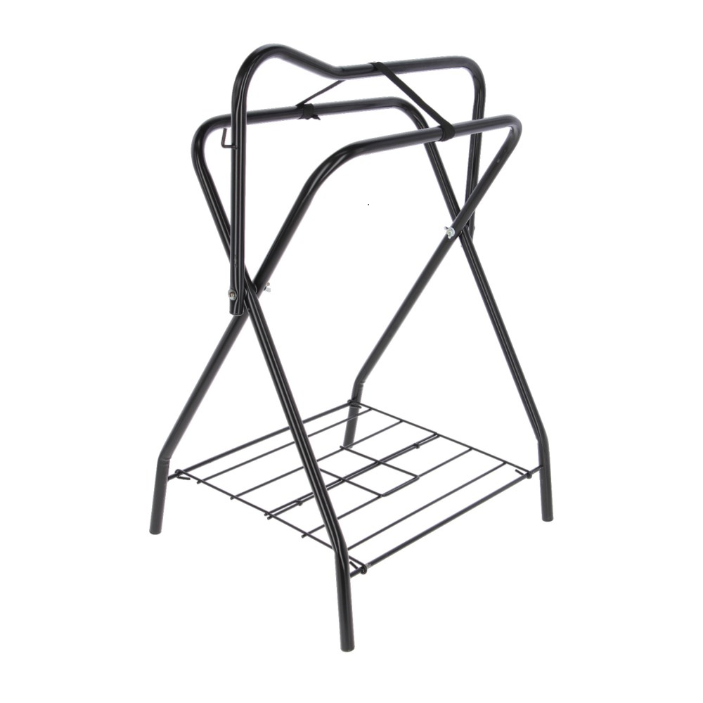 Folding Saddle Rack Stand with Blanket Dryer and Bridle Hook